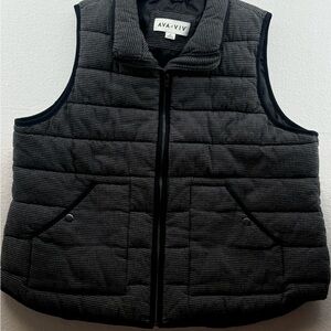 Ava & Viv Charcoal Quilted Vest